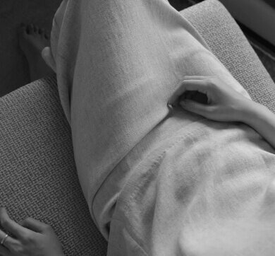 lower half of model with legs crossed